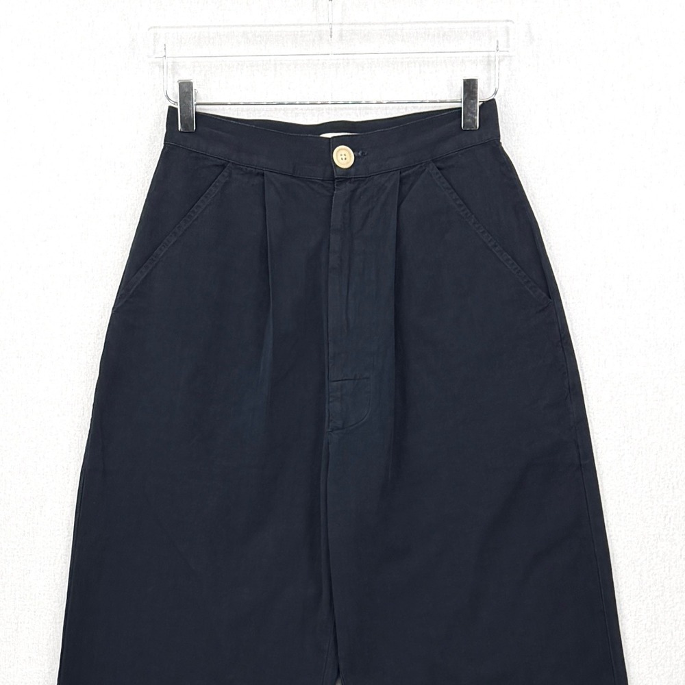 RUDY JUDE Pleated Trousers Pants Womens Black Indigo Size 2 High Rise Wide Leg - Picture 5 of 16